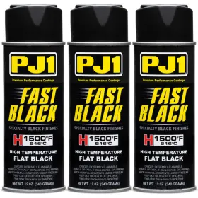 16-hit Pj1 Fast Black 1500 F High Temp Flat Finish Heat Resistant Paint Set Of 3 Cans