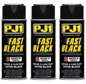 16-sat Pj1 Fast Black Engine Paint Satin 12oz High-heat Finish - Set Of 3