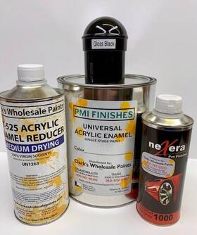 Pmi 845181 Gloss Black Gallon Kit Single Stage Acrylic Enamel Car Auto Paint