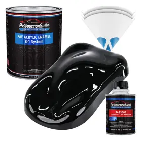 Production Shop Pae-4901-kit-qt Super Jet Black Acrylic Enamel Quart Kit Auto Paint