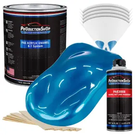 230023 Productionshop High Gloss Electric Blue Metallic Acrylic Enamel Gallon Kit Auto Paint