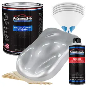 56498 Productionshop High Gloss Bright Silver Acrylic Enamel Gallon Kit Auto Paint