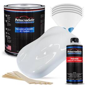 Productionshop 840234541845 High Gloss Winter White Acrylic Enamel Gallon Kit Auto Paint