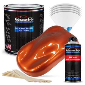 Productionshop 840234542132 High Gloss Inferno Orange Pearl Acrylic Enamel 1 Gallon Kit Paint