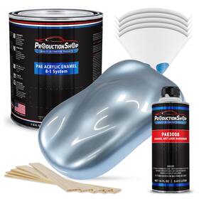Productionshop 840234542149 High Gloss Ice Blue Metallic Acrylic Enamel Gallon Kit Auto Paint