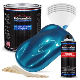 Productionshop 840234542156 High Gloss Cobra Blue Metallic Acrylic Enamel 1 Gallon Kit Paint