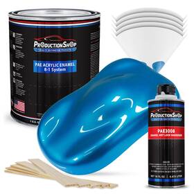 Productionshop 840234542224 High Gloss Oriental Blue Metallic Acrylic Enamel 1 Gallon Kit