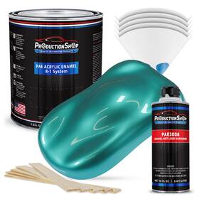 Productionshop 840234542231 High Gloss Gulfstream Aqua Metallic Acrylic Enamel 1 Gallon Kit