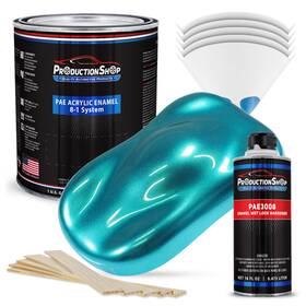 Productionshop 840234542255 High Gloss Aquamarine Metallic Acrylic Enamel 1 Gallon Kit Paint