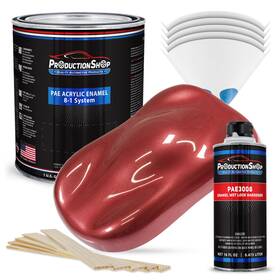 Productionshop 840234542309 High Gloss Radiant Red Metallic Acrylic Enamel 1 Gallon Kit Paint