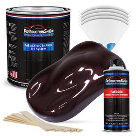 Productionshop 840234542323 High Gloss Black Cherry Metallic Acrylic Enamel 1 Gallon Kit