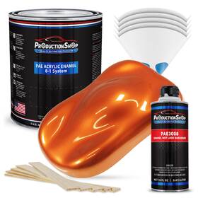 Productionshop 840234542330 Blaze Orange Firemist Metallic Acrylic Enamel 1 Gallon Paint Kit