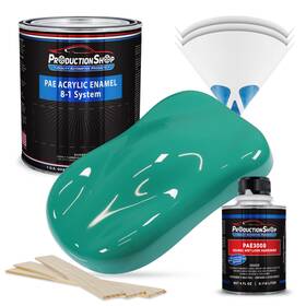Productionshop 840234542569 High Gloss Tropical Turquoise Acrylic Enamel Quart Kit Auto Paint
