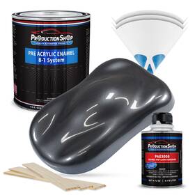 Productionshop 840234542675 High Gloss Gunmetal Gray Metallic Acrylic Enamel Quart Kit Paint