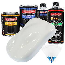 Restoration Shop 2154 Pure White Quart Urethane Basecoat Clearcoat Car Auto Body Paint Kit