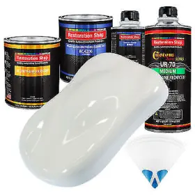 2154 Restoration Shop Pure White Quart Urethane Basecoat Clearcoat Car Auto Body Paint Kit 2154 Restoration Shop Pure White Quart Urethane Basecoat Clearcoat Car Auto Body Paint Kit