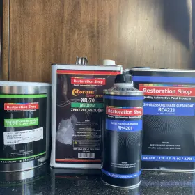 Restoration Shop 844926054583 Sunset Orange Gallon Low Voc Urethane Basecoat Clearcoat Car Auto Paint Kit