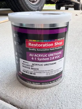 Restoration Shop 844998020738 Winter White Acrylic Urethane Quart Kit Auto Paint