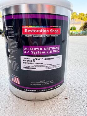 Restoration Shop 844998030805 Sunshine Yellow Acrylic Urethane Gallon Kit Auto Paint