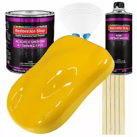 8742 Restoration Shop Viper Yellow Acrylic Urethane Gallon Kit Auto Paint