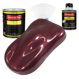 8958 Restoration Shop Vintage Burgundy Metallic Acrylic Enamel Quart Kit Auto Paint