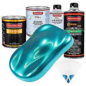 Restoration Shop Ub2904-kit-q-p Aquamarine Firemist Premium Quart Urethane Basecoat Clearcoat Car Auto Paint Kit