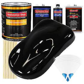 Restoratioon Shop 6559 Jet Black Gallon Urethane Basecoat Clearcoat Car Auto Paint Fast Kit