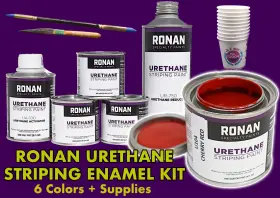 U104 Ronan Pinstriping Kit Urethane 6 Piece Lettering Enamel With Supplies