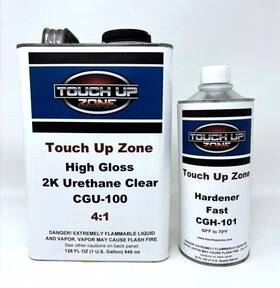 Touch Up Zone Cgu-100-gf High Gloss Urethane 2k Clear - Gallon Quart Activator Fast Dry