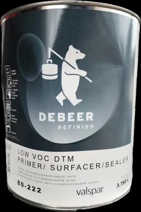 80-222 Valspar Debeer Low Voc Dtm Primer / Surfacer Sealer - White 1 Gal