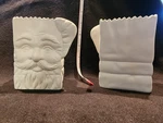 Ready To Paint Ceramic Bisque Pair Of Small Santa Bags, Candle Holder, Or Pot New. Price: $6.79.