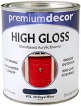 Premium Decor High Gloss Waterbased Acrylic Enamel PDL-30 Royal Blue 1 Qt New. Price: $23.99.